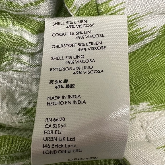 Anthropologie Linen Blend Paper Bag Attached Self Tie Belt  Shorts Size Medium - Picture 6 of 6